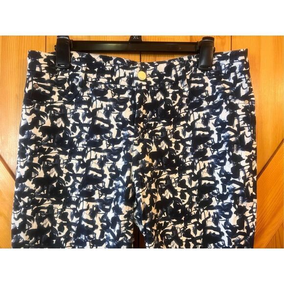 DKNY Women's Blue Patterned Pants Size 10 (4413) - Picture 2 of 6